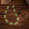 Retro Turquoise Tailleketting voor Dames Boheemse Decoratie Vintage Verstelbare Buik Tailleketting Geschikt voor Rokken Jurk Sieraden Cadeau