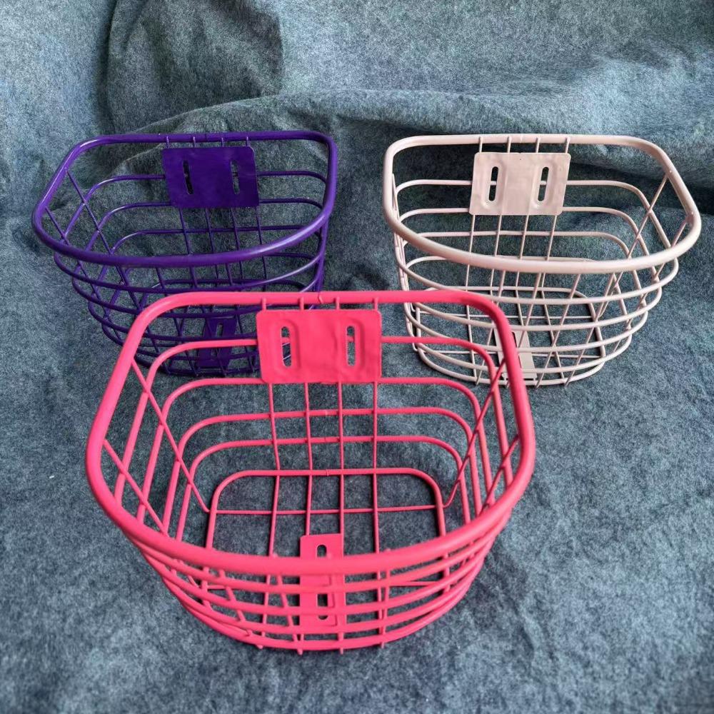 Panier Avant de Vélo Fixe Durable Panier Avant de Vélo en Métal Accessoires pour Vélo Pliant d'Enfant