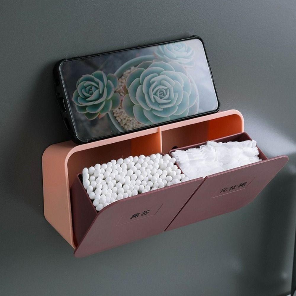 Flip Lid Cotton Swab Storage Box Dust-proof Cosmetic Bathroom Organizer Cotton Pads Holder  Makeup