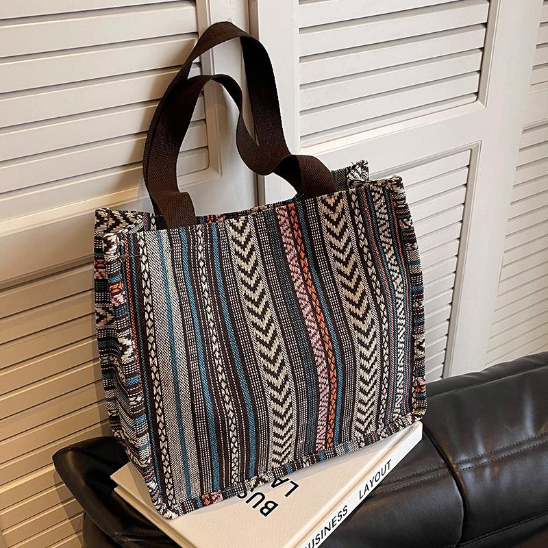 Geantă Tote de Mare Capacitate Stil Etnic Geantă Tote de Modă pentru Femei Geantă de Clasă pentru Studente
