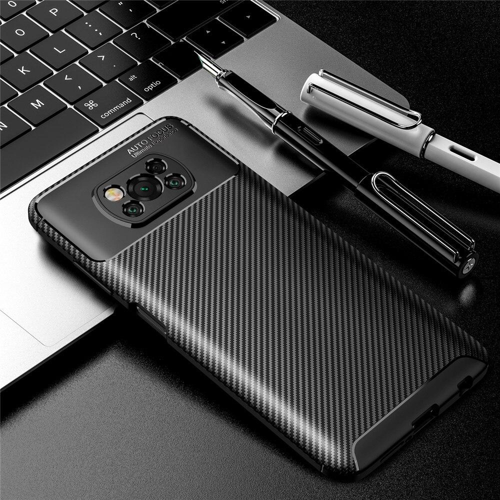 Pocophone Case For Matte X3pro Carbon Fiber Soft Case Suitable For Xiaomi Poco X 3 X3 Pro Nfc Pocox3pro Silicone Shockproof Phone Case