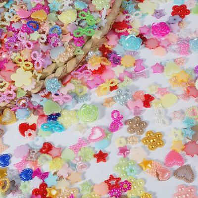 Colorful Star Flower Bow Pearl Beaded DIY Nail Art & Phone Case Accessory