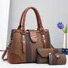 Fashion Color Blocked Woven Texture Women Casual Handbag Wallet Card Bag Set For Daily Use And Street Style