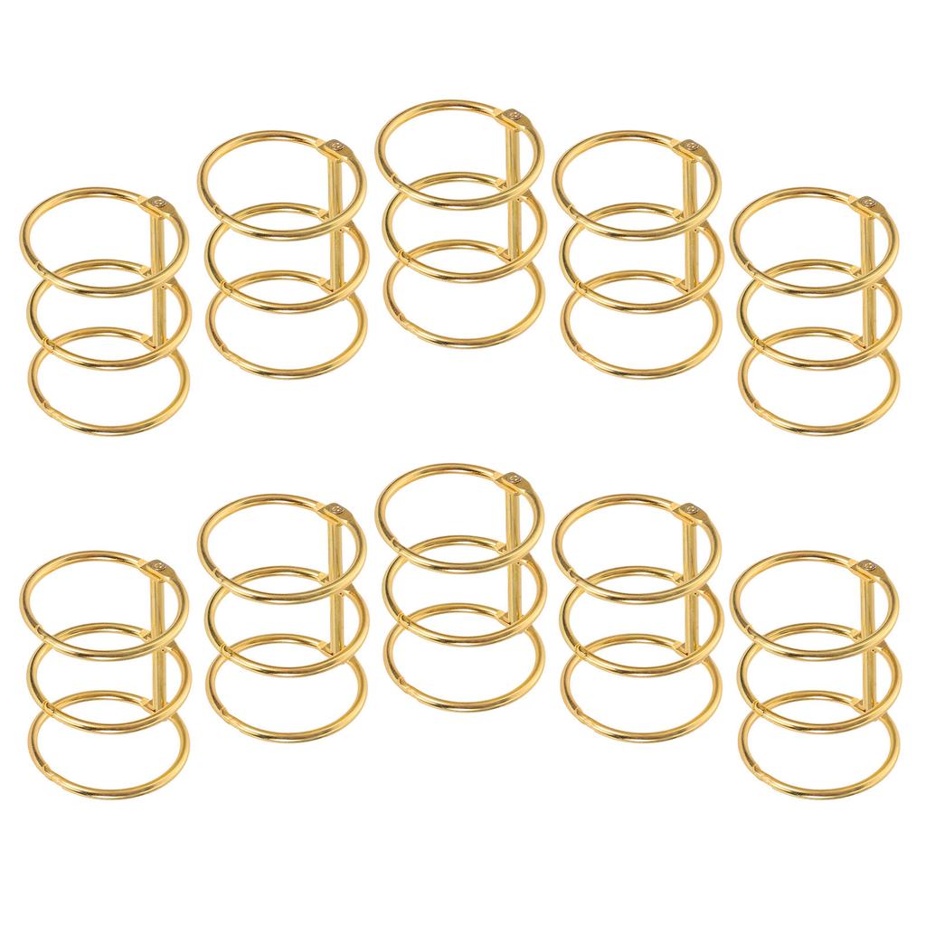 10Pcs Three Hole Binder Rings Large Metal Loose Leaf Book Binding Rings for Flash Card Clips Notebook Stationery