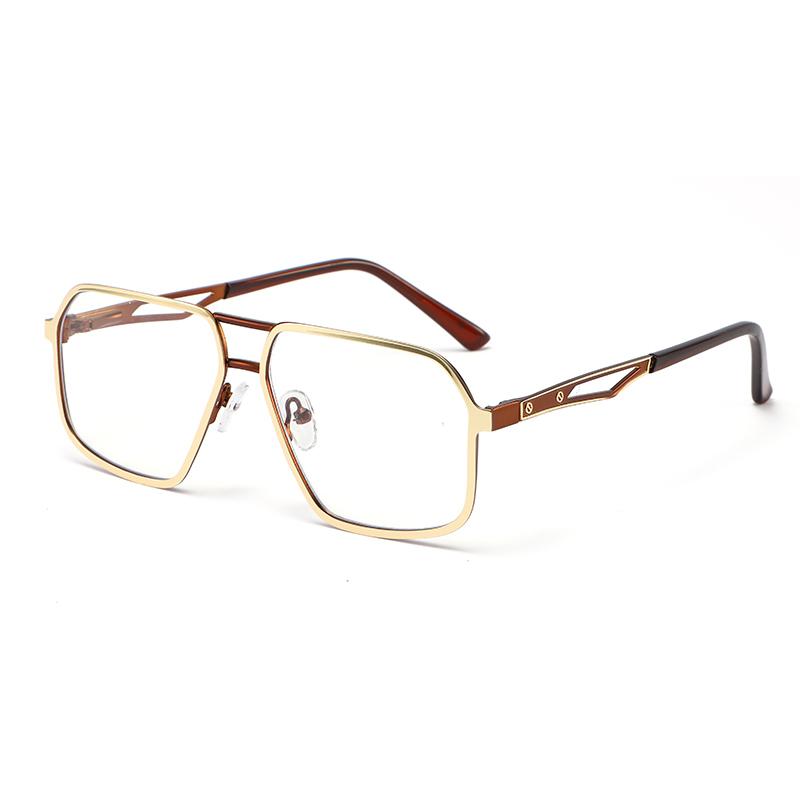 New Fashionable Double-barrel Eyeglass Frame - Luxurious Lightweight Metal Frame - Anti-blue Light Eyeglass Frame6001