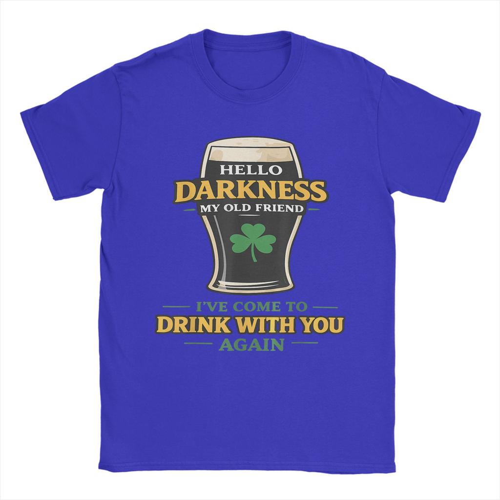 Novelty Hello Darkness My Old Friend Happy St Patricks Day Shamrock TShirt Unisex Round Collar Cotton T Shirts Short Sleeve