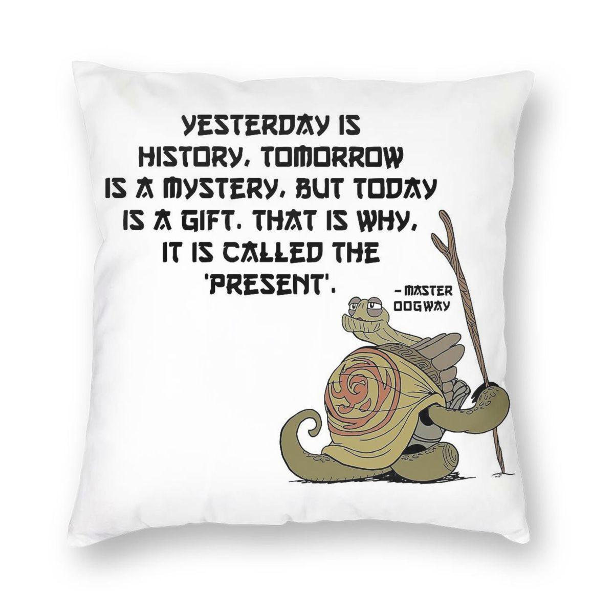 Master Oogway Quote Square Pillowcase Polyester Linen Velvet Pattern Zip Decor Pillow Case Room Cushion Cover Wholesale 30x30cm