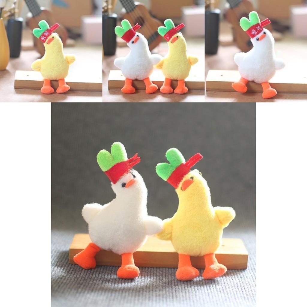 Charming Yellow Plush Duck Keychain Soft Pp Cotton Stuffed Animal Bag Accessory