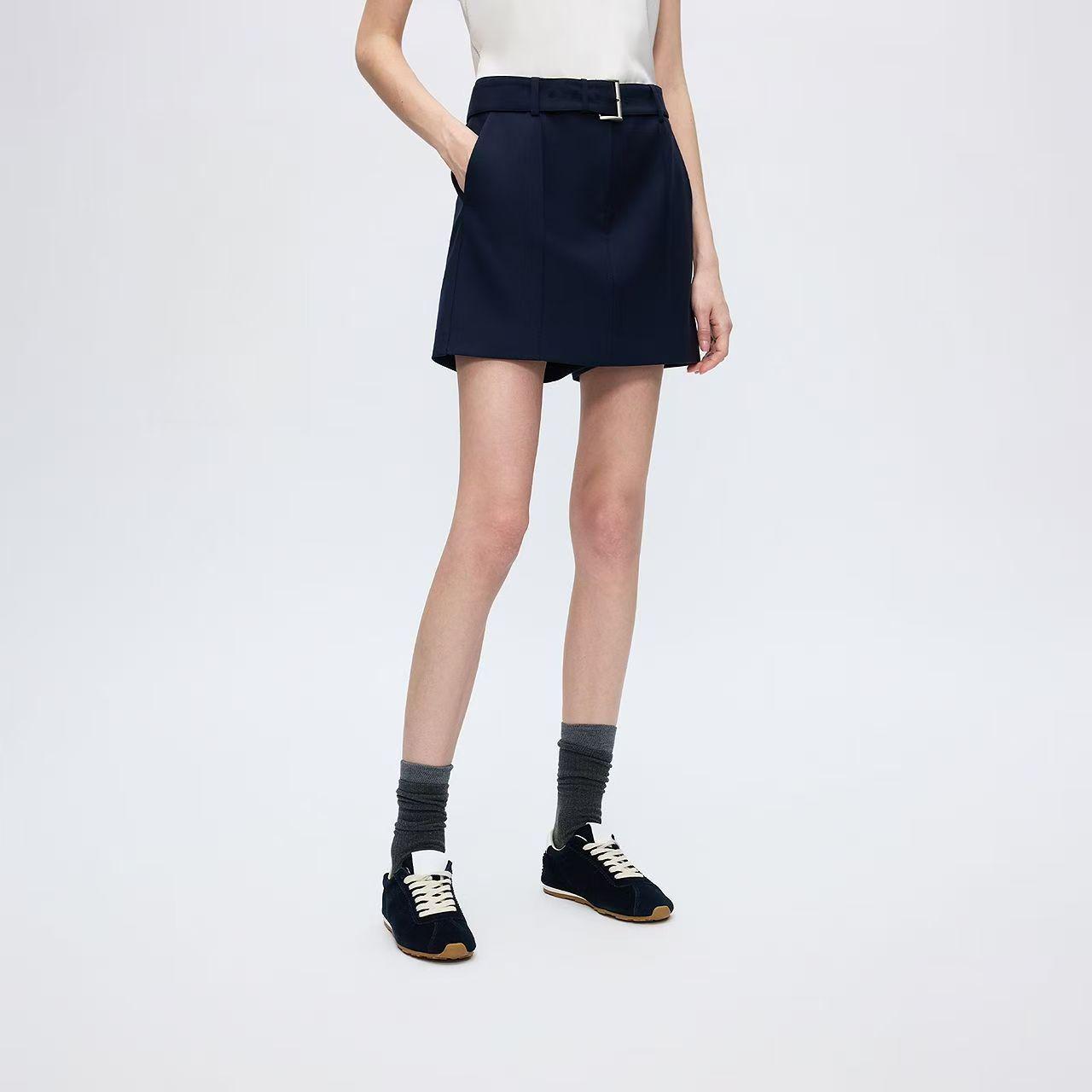 Lang Jia Women s Navy Blue Retro Elegant Jacket & Shorts Set - 2026 Spring Collection XL