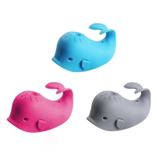 Baby Bathtub Faucet Cover Whale Pattern Anti-collision Cover BPA-Free Silicone Safety Protection Bath Tap Guard