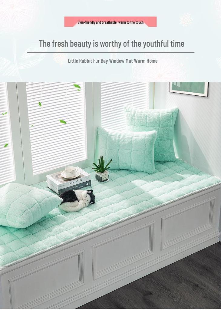 Yilanmeitu Plush Window Sill Cushion - Thick, Machine-Washable Tatami Mat for Bedroom & Balcony.