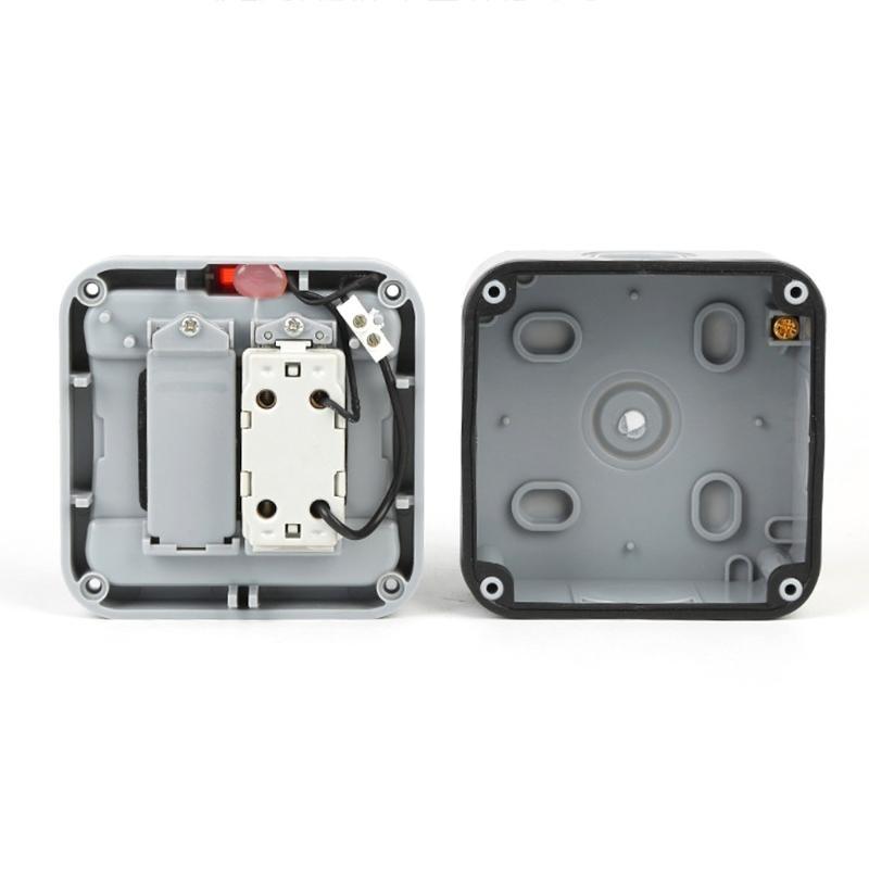 MP12 Weatherproof Outdoor Switch Outdoor Garden External Wall Switch 1 Gang Push Button SPDT Switch Wall Switch Socket