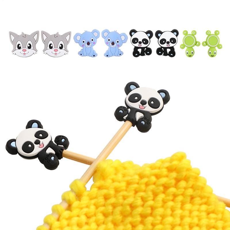 Knitting Stoppers 8x Koala Turtle Panda Cat Knitting Needle Caps Sweater Needle Caps Cute Cartoon Needle Tip Protectors Knitting
