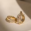 Women's Retro Super Sparkling Zircon Square Exquisite and High-end Double-layer Earrings