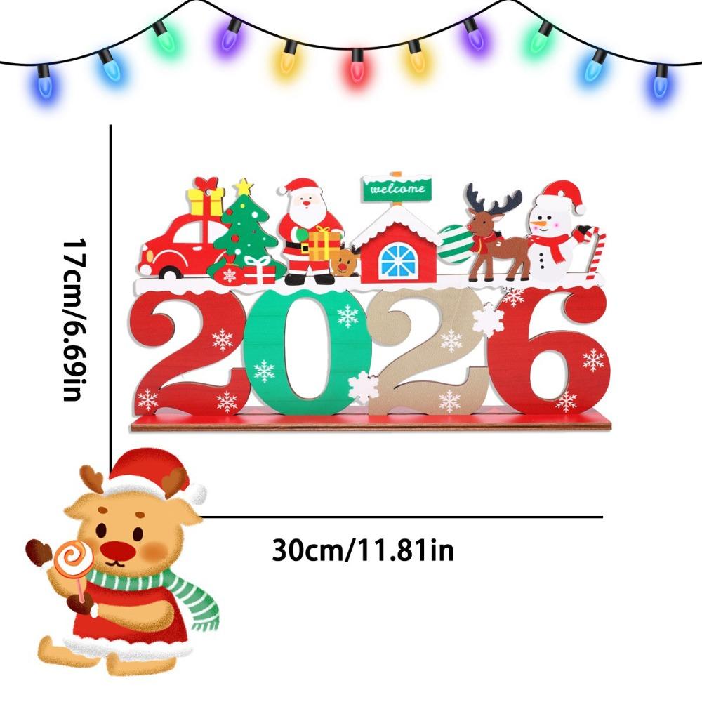 Wooden Christmas Wooden Pendant Cartoon DIY Ornament Christmas Decoration Handicrafts Hanging Style Xmas Tree Ornament Home Door