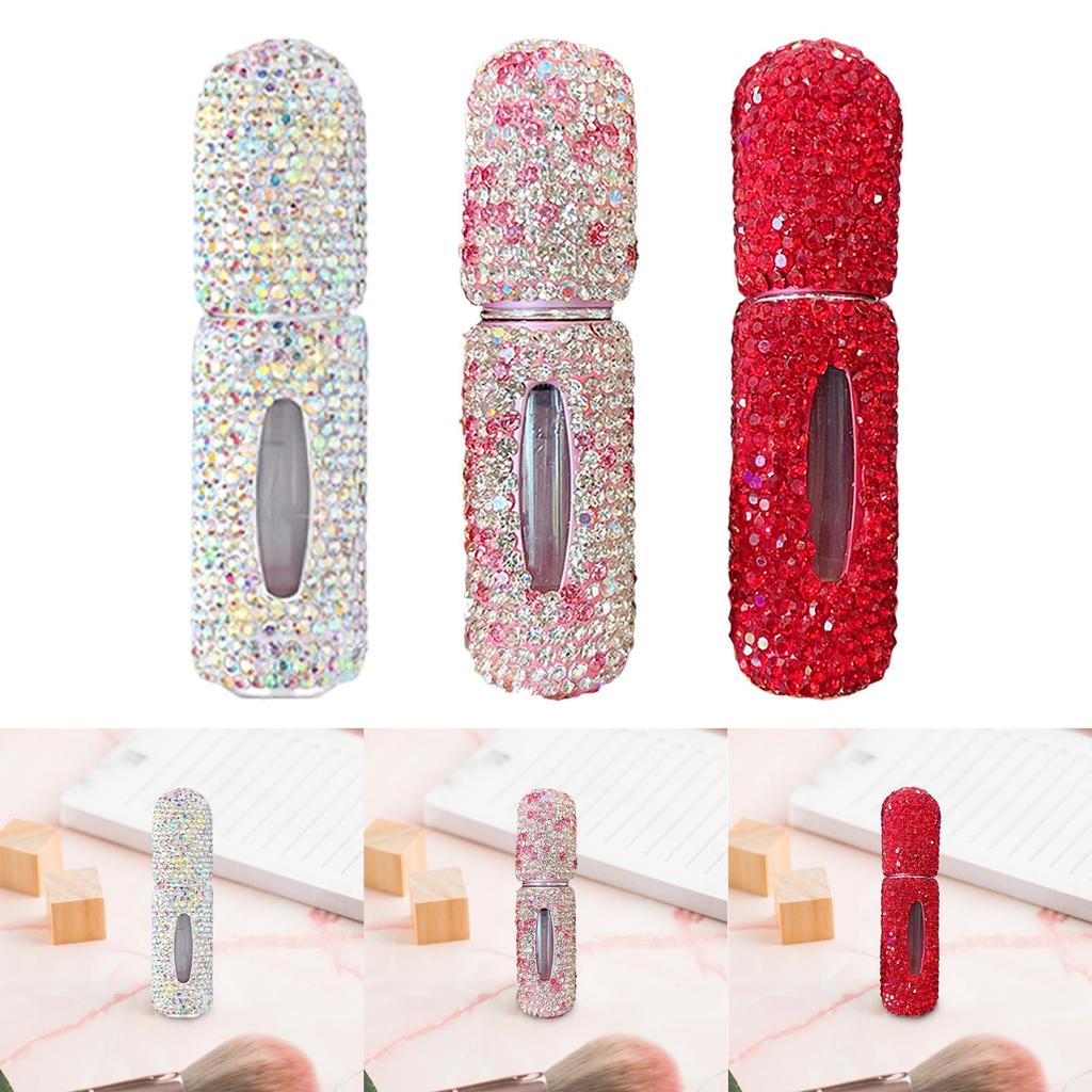 Bling Perfume Spray Bottle Portable Essential Oil Spray Travel Mini Glass Perfume Bottle Empty Fine Mist for Women Gift Girls