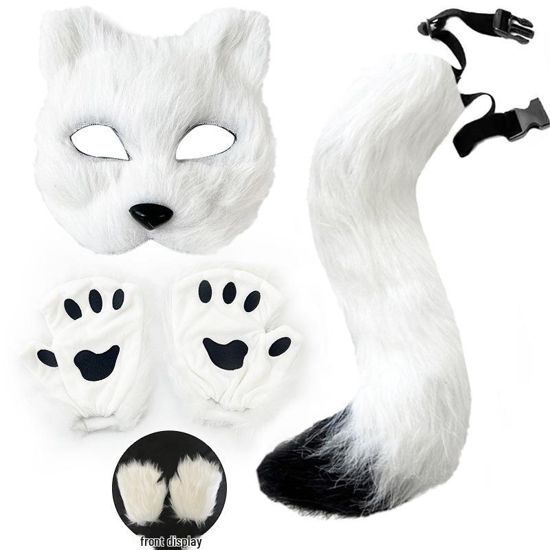 Mănuși de pluș Cosplay – Gheară de urs și lăbuță de pisică, cu degete tăiate – Accesorii drăguțe de Halloween