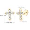 Cross Earrings D0.27CT Moissanite Stud Earrings for Women Men 925 Sterling Silver Piercing Ear Push Back Jewelry