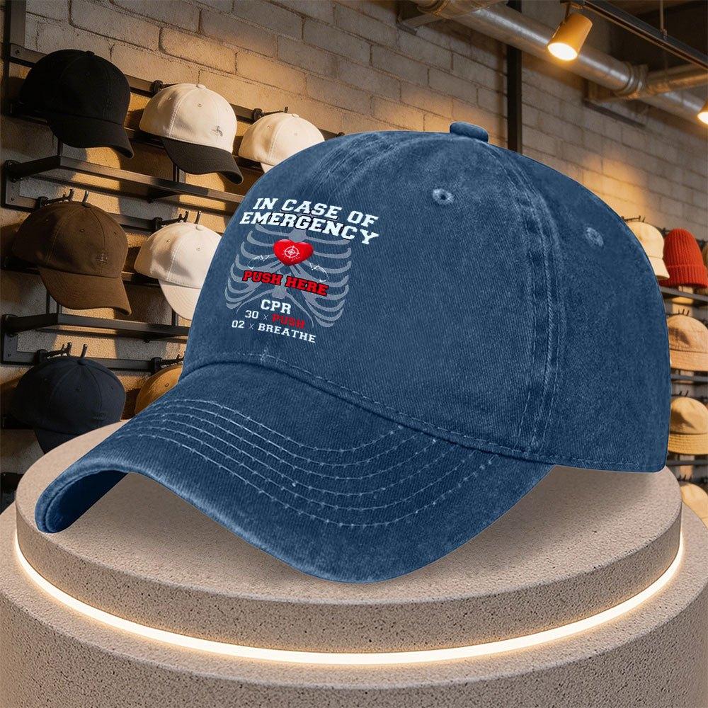 First Aid CPR Instructions Baseball Cap Duckbill Hat Adjustable Casual Party Outdoor Sports Accessory