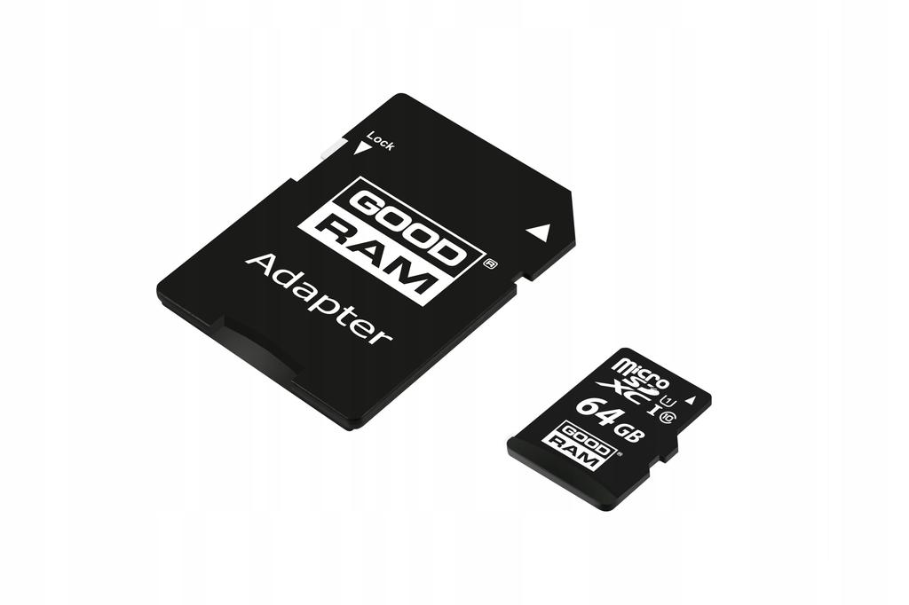 MicroSDXC-Speicherkarte GOODRAM 64GB M1AA-0640R12 cl 10 UHS-I + Adapter