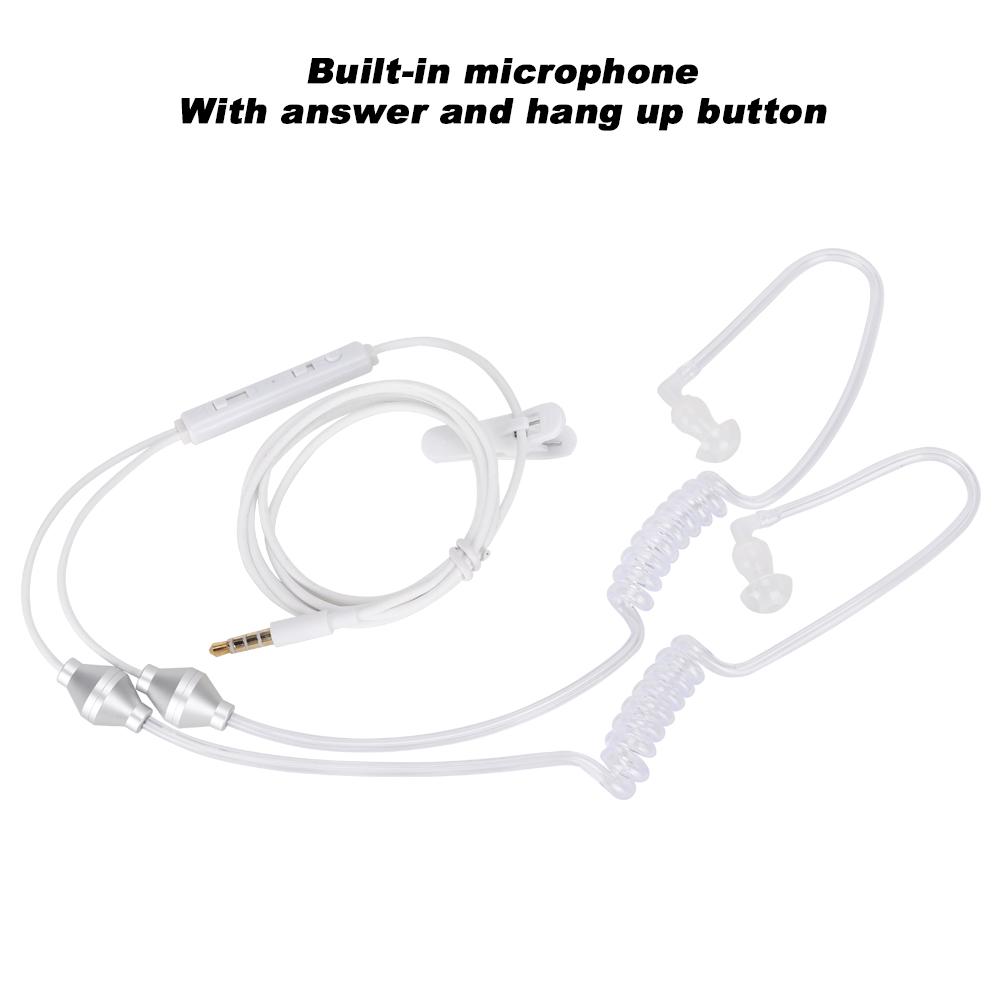 3.5mm Mobile Phone Double Spiral Earphone Anti Radiation Air Acoustic Tube Earphone