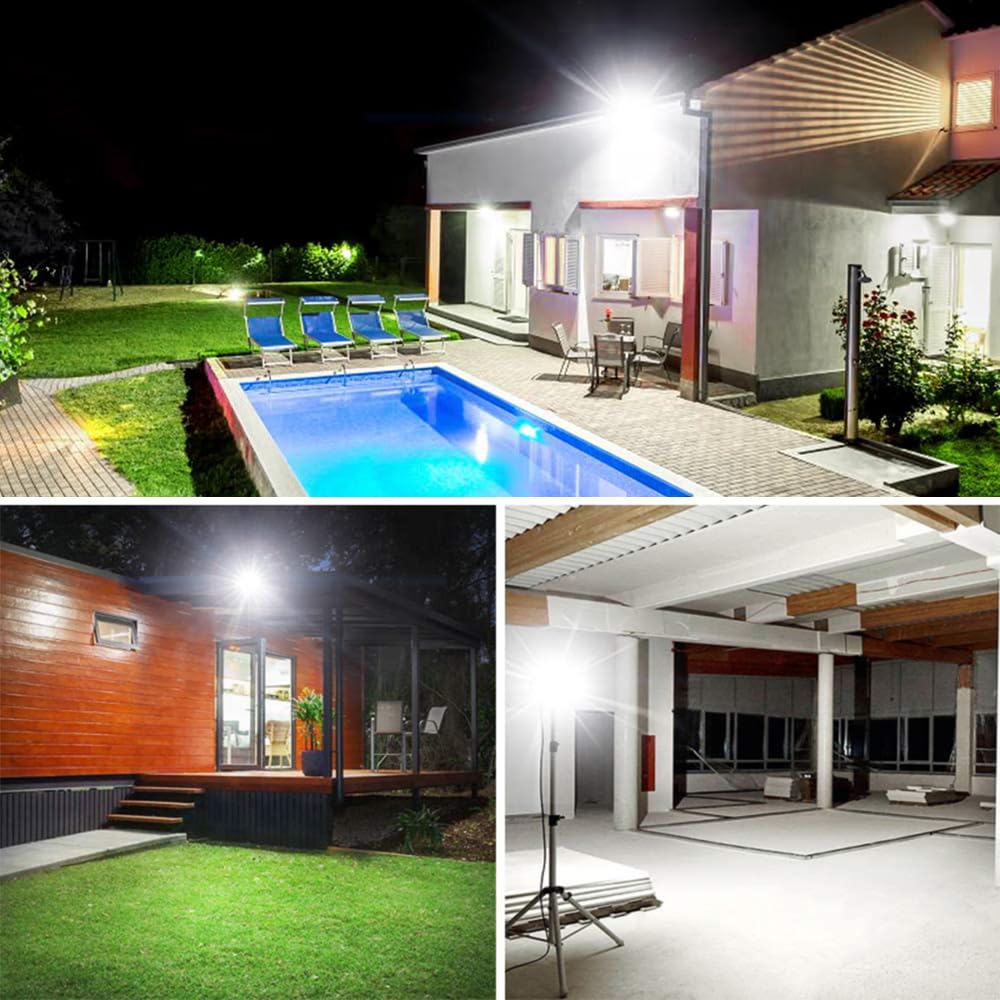 MAGOKORO 50W LED Floodlight, IP66 Waterproof, 6500LM (500W Equivalent), Daylight White, Energy-Saving, High Brightness, Lightweight, 120° Wide