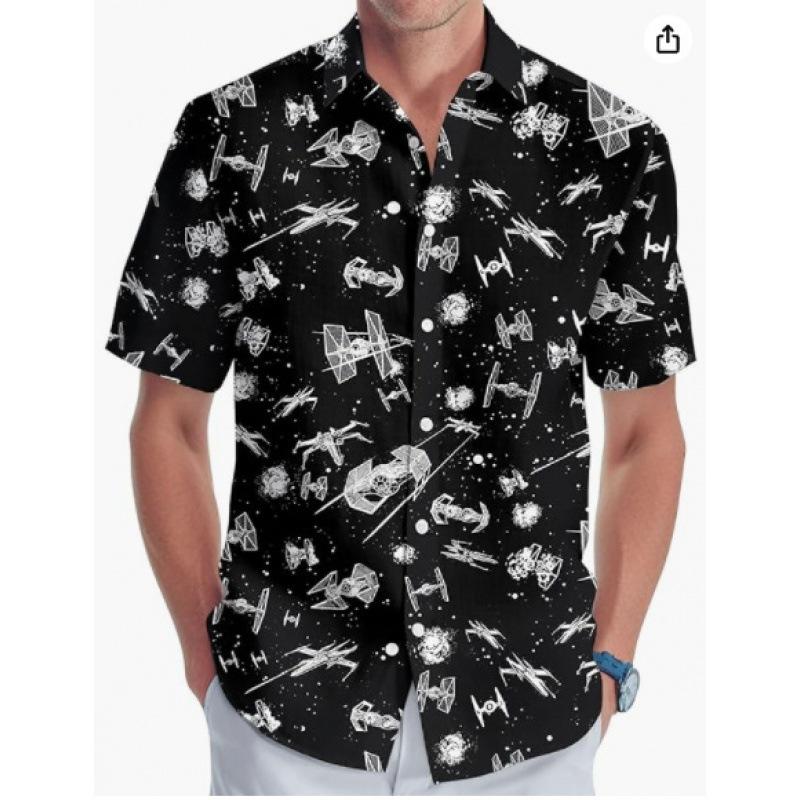 A new large-size men's fashion digital printing short-sleeved shirt in summer from the source manufacturer