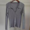 Cardigan in maglia traspirante sexy ed elegante da donna con scollo a V, manica lunga, bottone, sottile, leggero, polo, tinta unita, morbido cardigan top