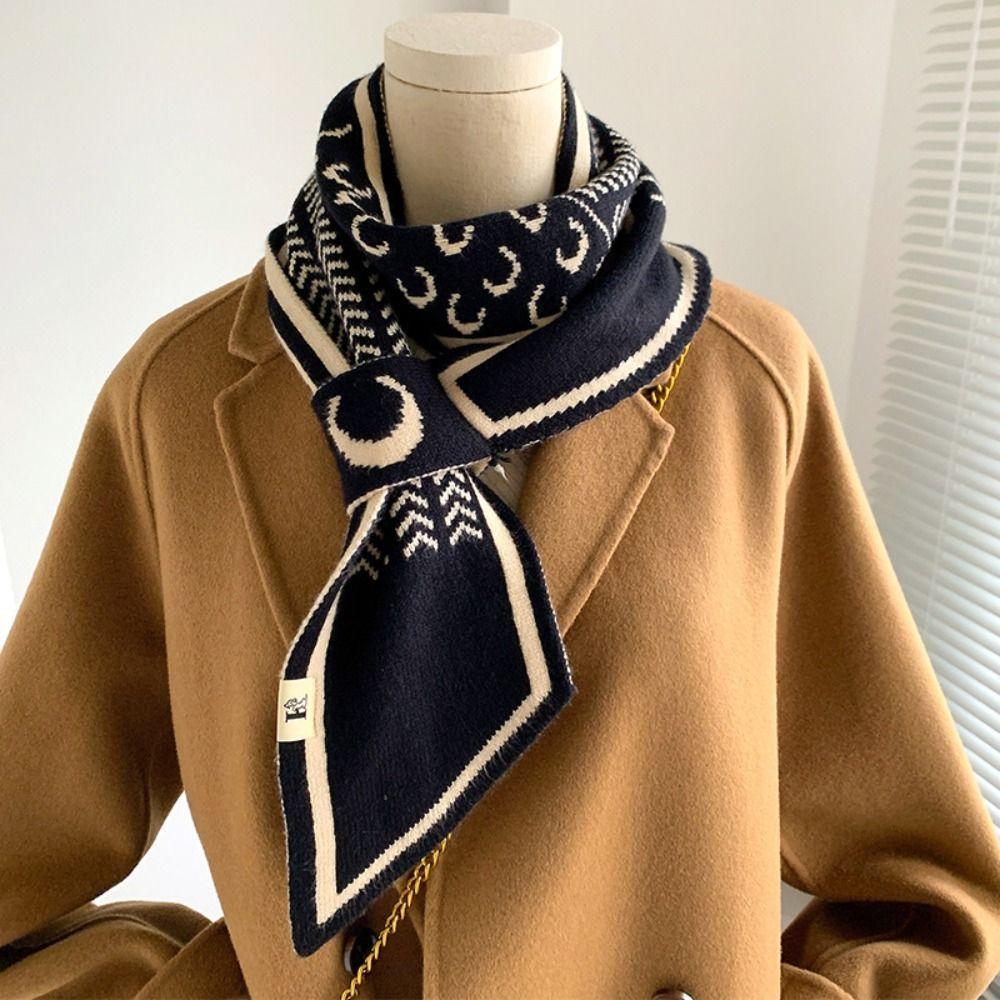 New Fashion Cashmere Knitted Scarf Luxury Winter Long Skinny Scarves Warm Neckerchief Women Neck Tie Scarf