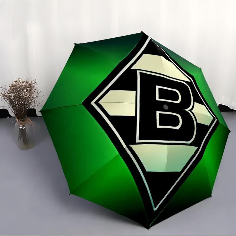 Printed Borussia Monchengladbach logo Printed Folding Umbrella,Outdoor,Leisure,And Travel Umbrella,Durable Umbrella Fabric,Birthday And Holiday Gift
