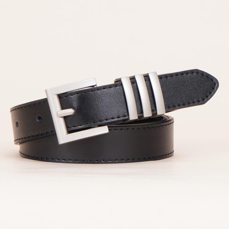 Womens Vintage Leather Belt With Pin Buckle Slim Fit Jeans Trousers Casual Outfits 100 cm