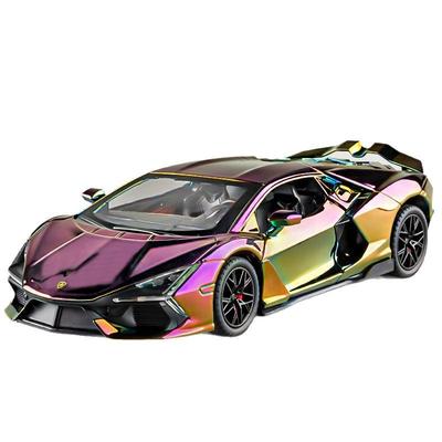 Symulacja 1/24 Model Super Samochodu Lamborghini Revuelto z Dźwiękiem i Światłem Prezent Urodzinowy dla Dzieci Chłopca Miniaturowy Samochód Dekoracja Domu