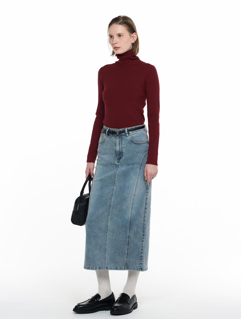 GENERALIDEA Ribbed Turtleneck Pullover [Burgundy] / Wbd4L05547