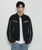 Leathery Split Nylon Jacket [Warm Grey]