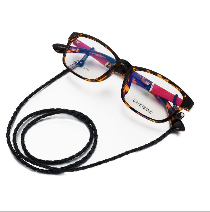 Corda Spessa a Torciglione in Pelle per Occhiali da Sole Catena per Occhiali Intrecciata Cordoncino per Occhiali Sport All'Aria Aperta Antiscivolo Accessori per Occhiali