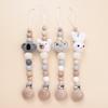 Baby Anti Drip Silicone Bead Chain Care Handmade Wood Teether Nipple Chain  Teether Chain  Clip Teething Chew Toys