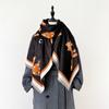 Winter Imitation Cashmere Scarf Women'S Double-Sided Cartoon Cat Shawl Warm Long Sweet And Cute Fringed Dual-Purpose Scarf