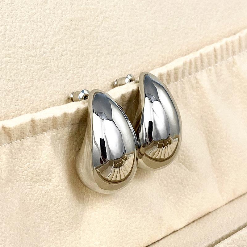 Металлические серьги, Модные женские крупные серьги-капли с глянцевым покрытием, Простые аксессуары для ушей