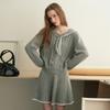 CEST MOIDEW Cest_Gray Knit Point Collar Top