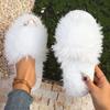 Fashion New Autumn Winter Women Fashion Faux Fur Slippers Solid Color Comfort Indoor Home Slippers Woman Lightweight Warm Fluffy Slides