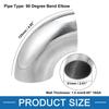 A ABSOPRO Mandrel Bend Elbow OD 2" 90 Degree Bend Tube Exhaust Elbow Pipe Car Modifier Exhaust System