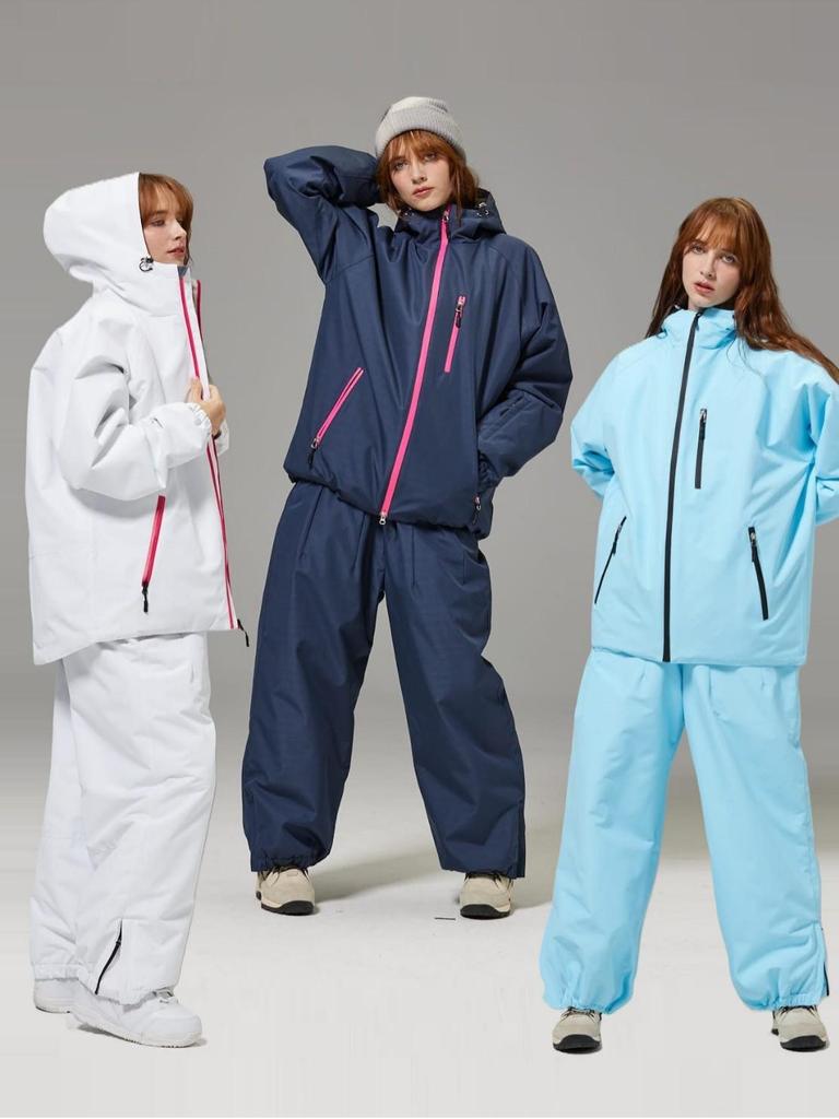 Unisex Windproof Waterproof Loose Fit Ski & Snowboard Suit Set