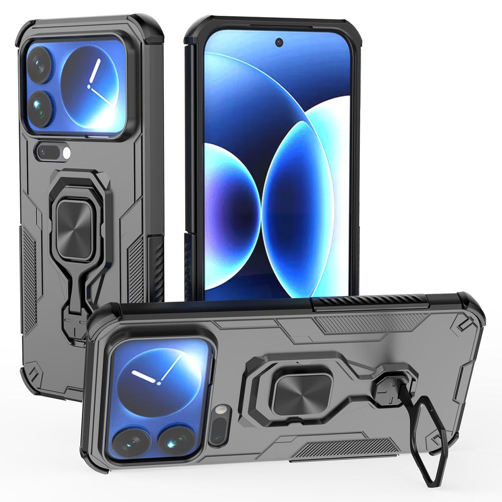 For Xiaomi 17 Pro Max Case Rotatable Ring Kickstand PC + TPU Shockproof Phone Cover