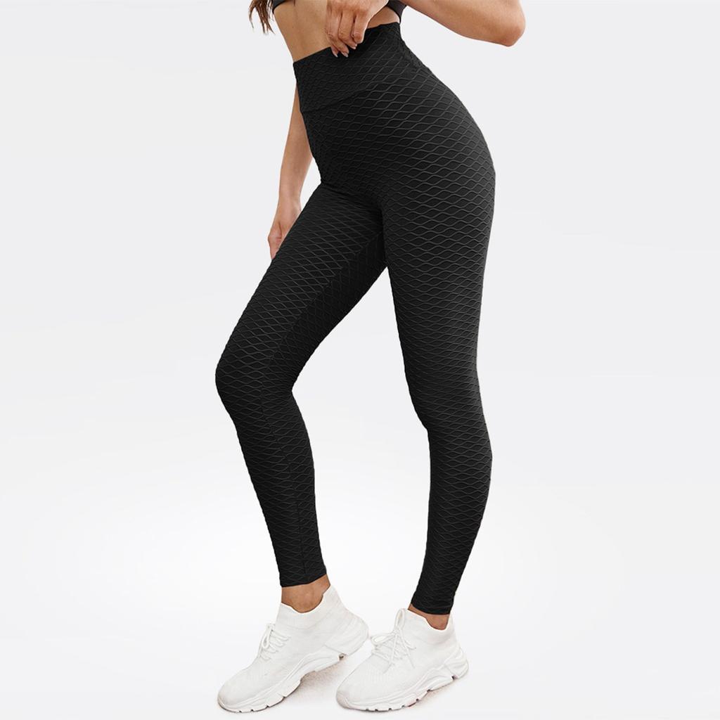 Women's Fashion Color Peach Butt Lifting Yoga Bubble Pants High Waist Sports Tights