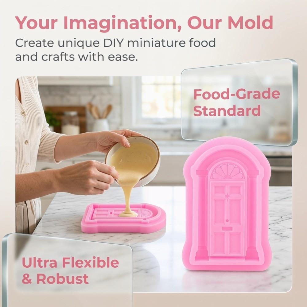 2PACK Raised Relief Silicone Mold Food Grade Silicone Fondant Mold Door Window Mold  Fondant Craft