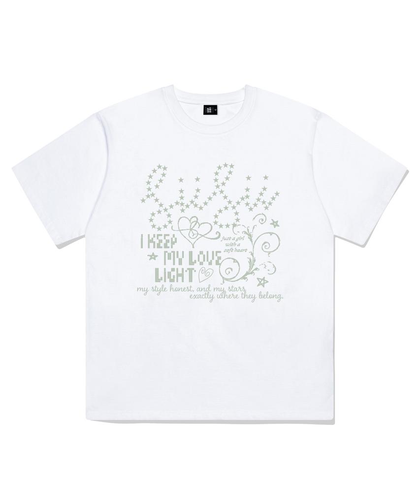 PAGESIISII My Love Light Print Short Sleeve T-Shirt White