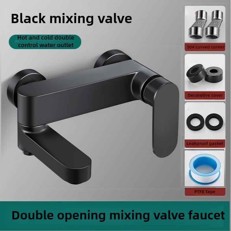 Faucet Brass Bathtub Mixer 304 Stainless Steel Mixer Tap Hot And Cold Bathroom Mixing Valve Wall Mounted Bath Shower Set