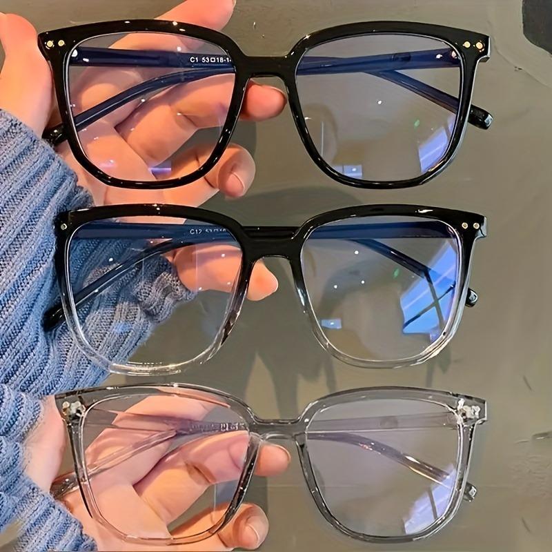 3pcs Square Frame Transparent Lens Glasses Retro Style Men s and Women s Fashionable Simple Glasses
