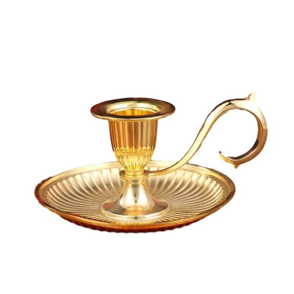 12*5.1 CM Decorative Candle Plates Gold/Silver/Bronze Table Top Ornament  Living Room