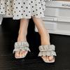 Designer Women Flat Slippers Crystal Butterfly Knot Comfortable Flats Woman Summer Shoes Luxury Casual Large-sized Sandals